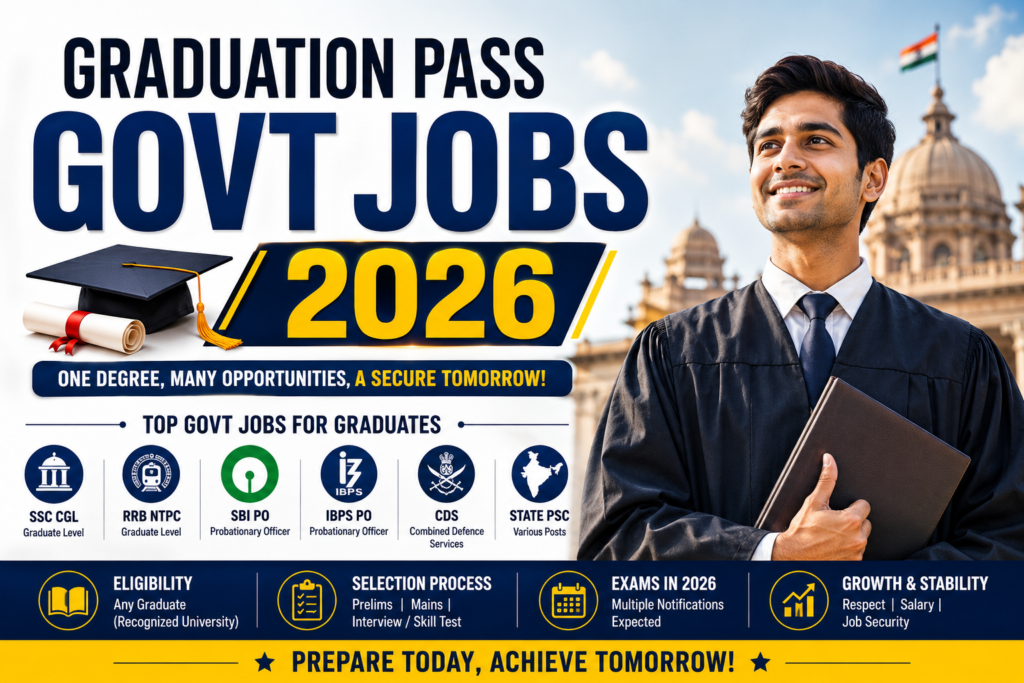 graduation pass govt jobs 2026