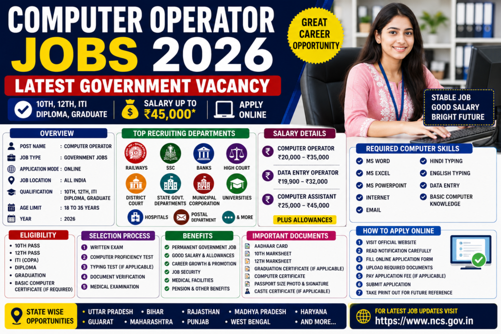 Computer Operator Jobs 2026