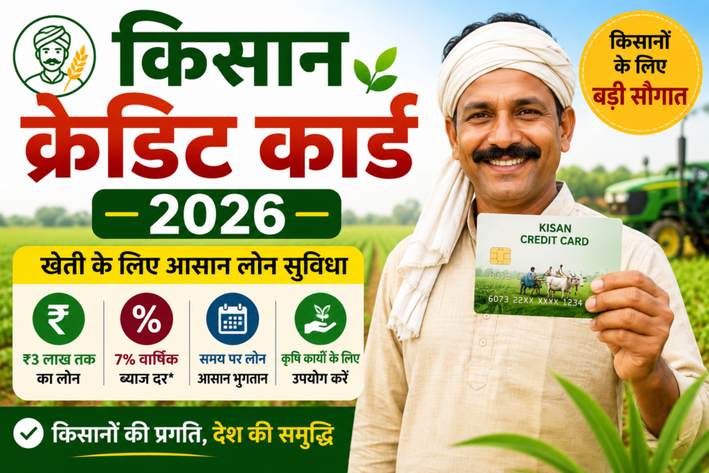 Kisan Credit Card 2026 किसानों के लिए ₹3 लाख तक कृषि लोन