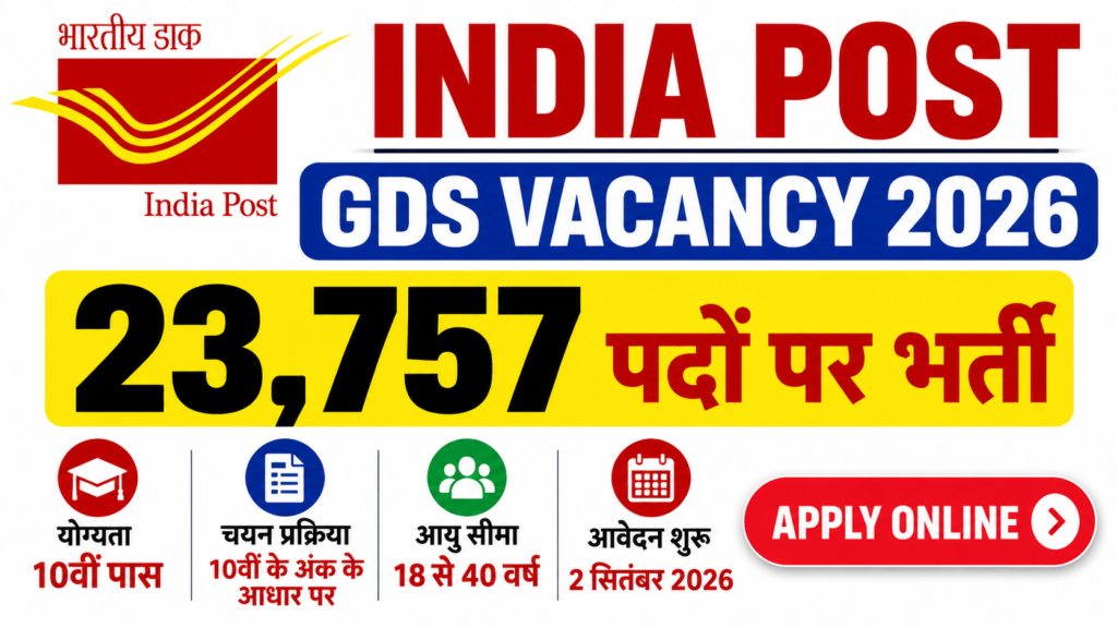 India Post GDS Vacancy 2026 23757 Posts Online Apply